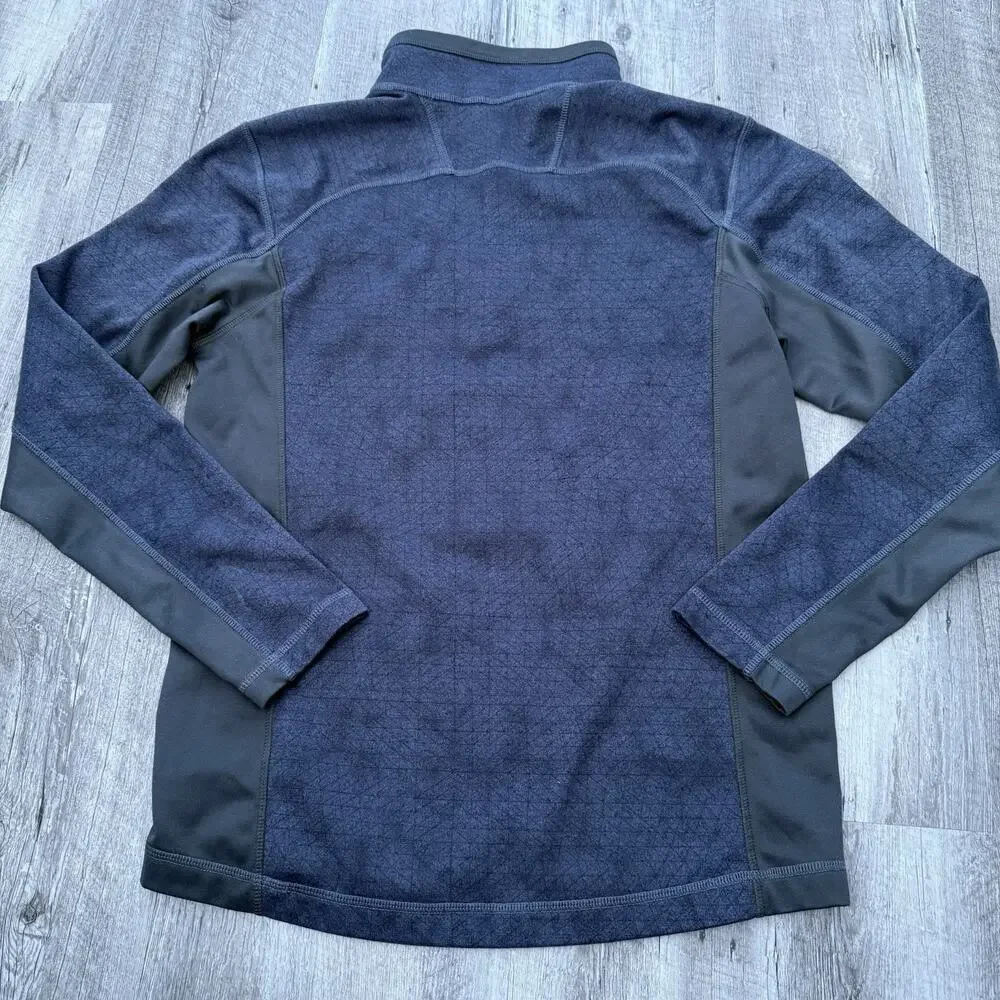 The North Face Activewear 1/4 Zip Pullover Mens Small Blue Cinder Print NF0A37JV